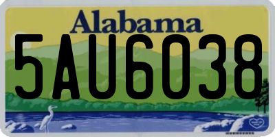 AL license plate 5AU6038