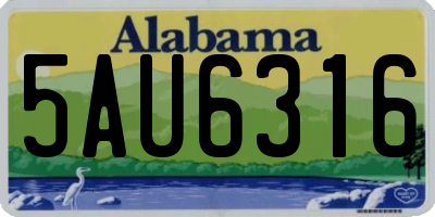 AL license plate 5AU6316