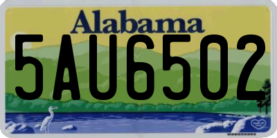 AL license plate 5AU6502