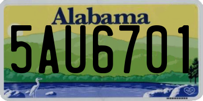 AL license plate 5AU6701