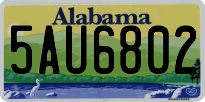 AL license plate 5AU6802