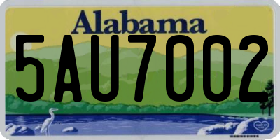 AL license plate 5AU7002