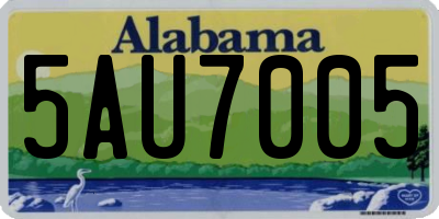 AL license plate 5AU7005