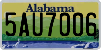 AL license plate 5AU7006