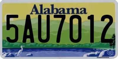 AL license plate 5AU7012