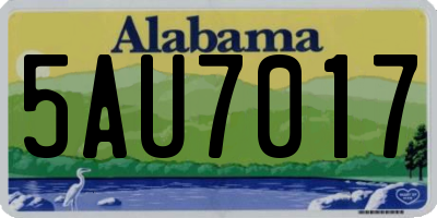 AL license plate 5AU7017