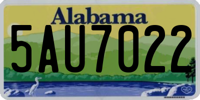 AL license plate 5AU7022