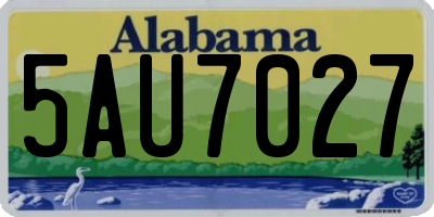 AL license plate 5AU7027