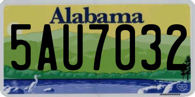AL license plate 5AU7032