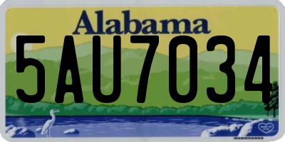 AL license plate 5AU7034