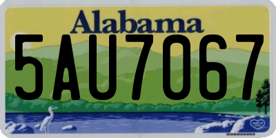 AL license plate 5AU7067