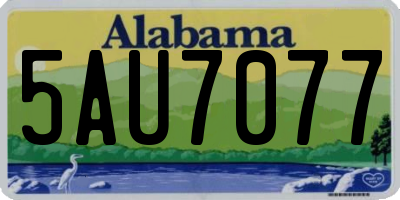 AL license plate 5AU7077