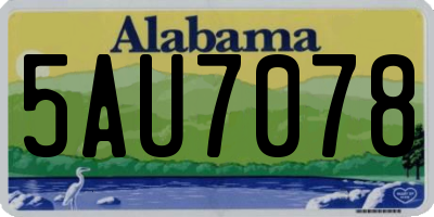 AL license plate 5AU7078