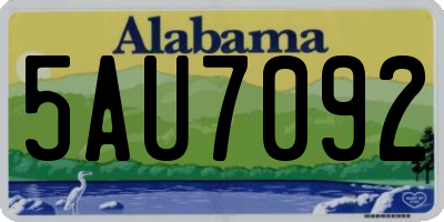 AL license plate 5AU7092