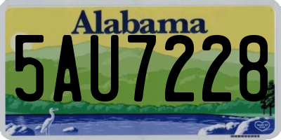 AL license plate 5AU7228