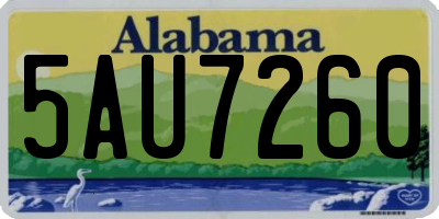 AL license plate 5AU7260