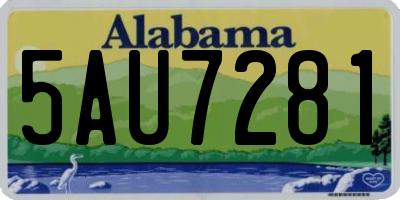 AL license plate 5AU7281