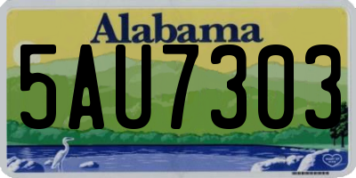 AL license plate 5AU7303