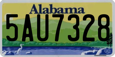 AL license plate 5AU7328