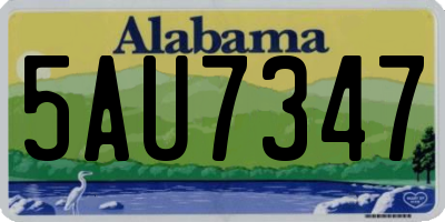 AL license plate 5AU7347