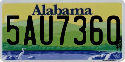 AL license plate 5AU7360
