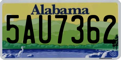 AL license plate 5AU7362