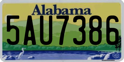 AL license plate 5AU7386