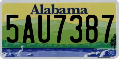 AL license plate 5AU7387