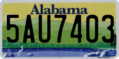 AL license plate 5AU7403