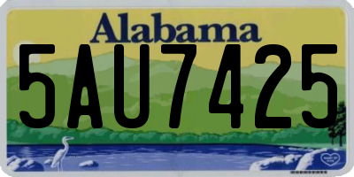AL license plate 5AU7425