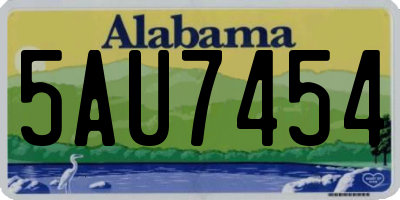 AL license plate 5AU7454