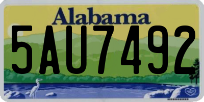 AL license plate 5AU7492