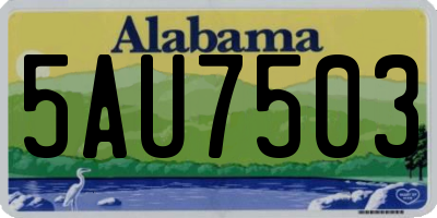 AL license plate 5AU7503