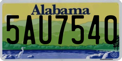 AL license plate 5AU7540