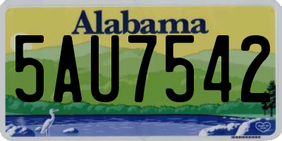AL license plate 5AU7542