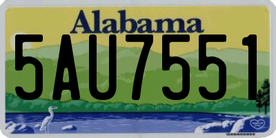 AL license plate 5AU7551