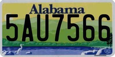 AL license plate 5AU7566