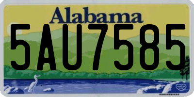 AL license plate 5AU7585