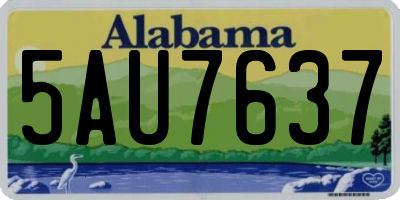 AL license plate 5AU7637