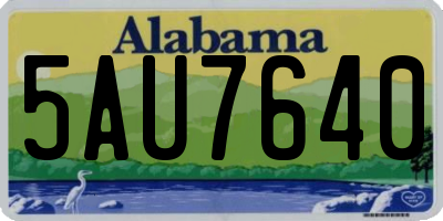 AL license plate 5AU7640