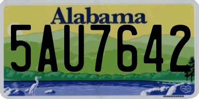 AL license plate 5AU7642
