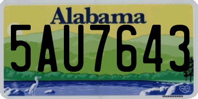 AL license plate 5AU7643