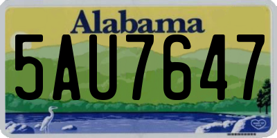 AL license plate 5AU7647