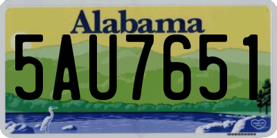 AL license plate 5AU7651