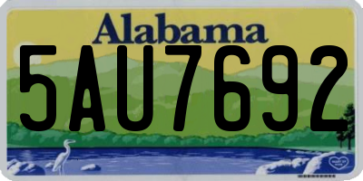 AL license plate 5AU7692