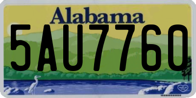 AL license plate 5AU7760