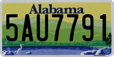 AL license plate 5AU7791
