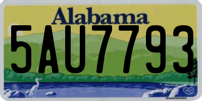 AL license plate 5AU7793