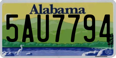 AL license plate 5AU7794