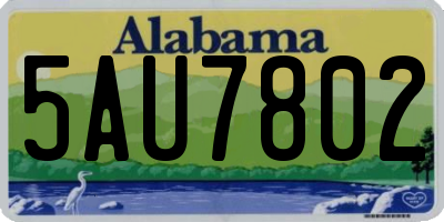 AL license plate 5AU7802